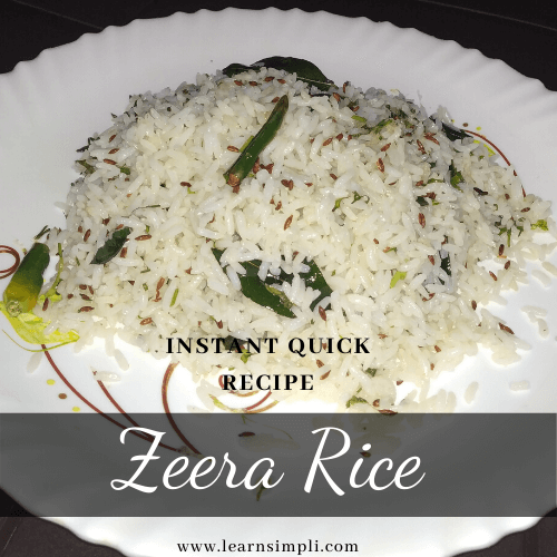 Zeera Rice a quick Instant fried rice perfect meal.