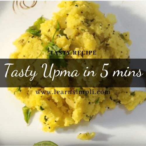 Instant Upma, quick & healthy recipe.