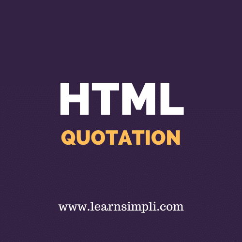 HTML QUOTATION