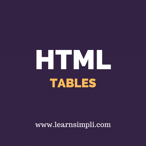 HTML TABLES