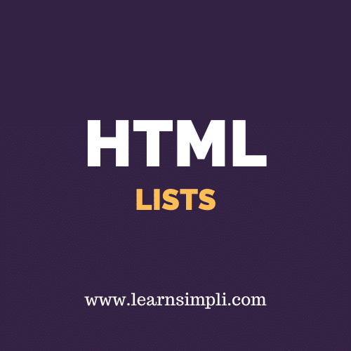 HTML LISTS