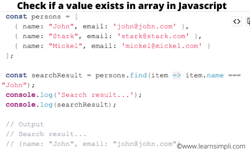 check-if-a-value-exists-in-array-in-javascript-learn-simpli