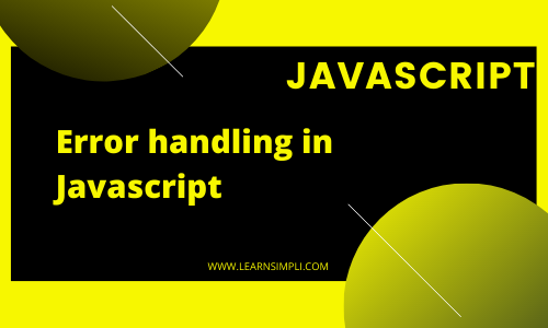 Error handling in Javascript