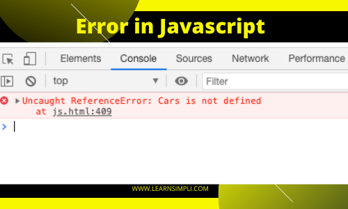 reference error in javascript